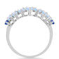 Inel din Argint 925 ( 3.17 grame ) cu Safir Albastru Australian și Piatra Lunii Curcubeu 3.21 Carate