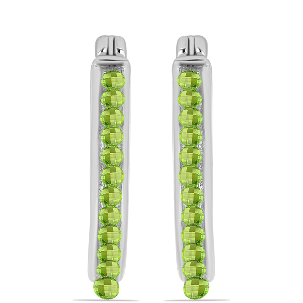 Cercei din Argint 925 ( 7.5 grame ) cu Peridot Changbai 3.9 Carate