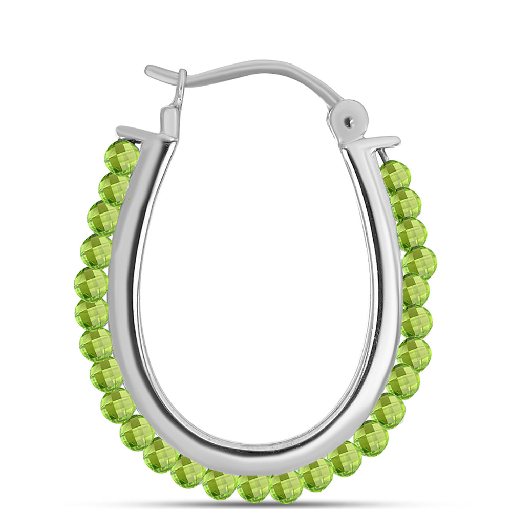 Cercei din Argint 925 ( 7.5 grame ) cu Peridot Changbai 3.9 Carate
