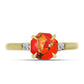 Inel din Argint 925 Placat cu Aur ( 2.5 grame ) cu Turcoaz Mohave și Topaz Alb 1.74 Carate