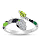Inel din Argint 925 ( 2.39 grame ) cu Peridot Changbai și Spinel Negru 0.41 Carate