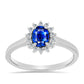 Inel din Argint 925 ( 2.2 grame ) cu Safir Albastru Australian și Topaz Alb 1.4 Carate