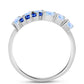 Inel din Argint 925 ( 2.63 grame ) cu Safir Albastru Australian și Piatra Lunii Curcubeu 2.02 Carate