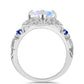 Inel din Argint 925 ( 5.38 grame ) cu Safir Albastru Australian și Piatra Lunii Curcubeu 1.93 Carate