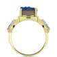 Inel din Argint 925 Placat cu Aur ( 4.37 grame ) cu Albastru Drusy și Topaz Alb 5.05 Carate