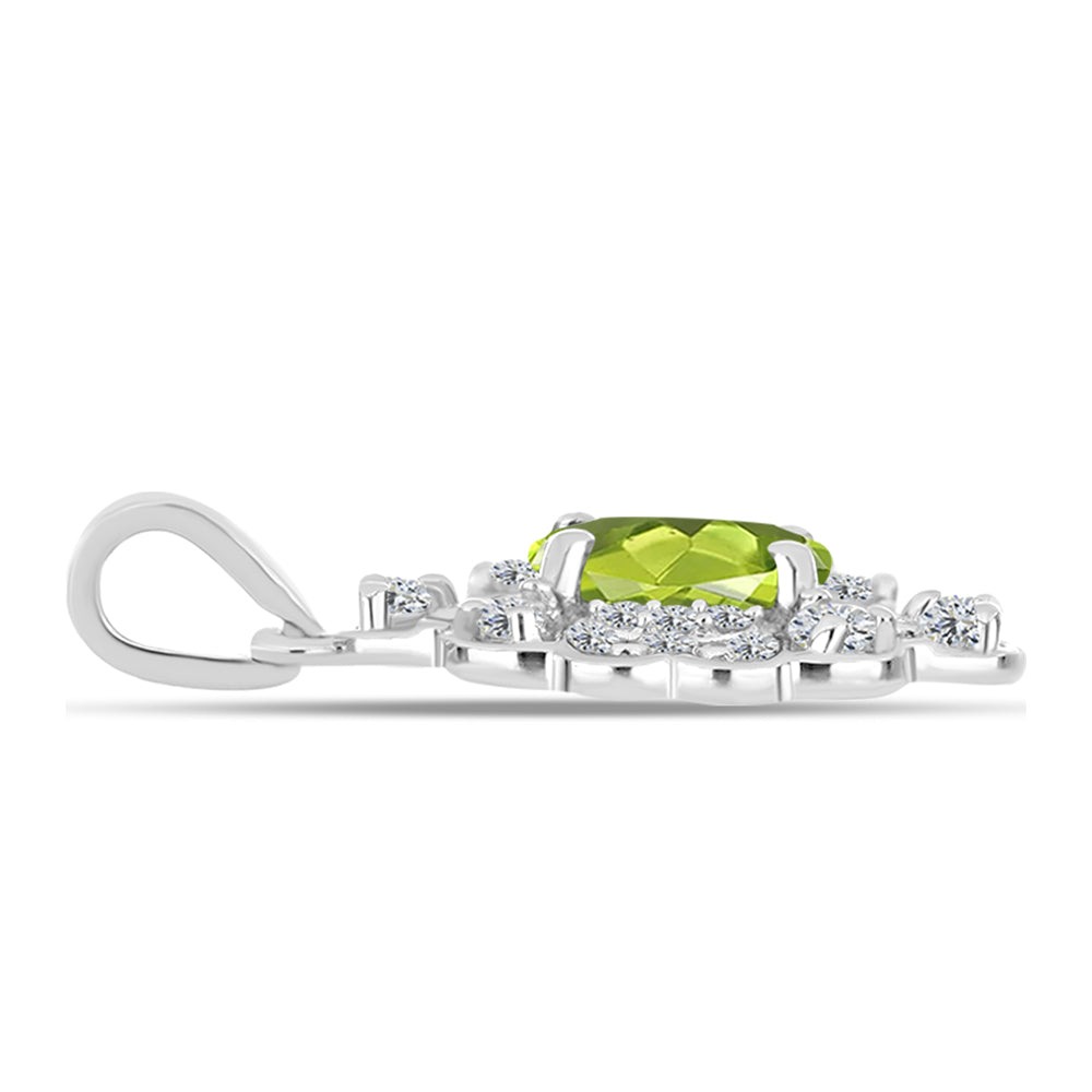 Pandantiv din Argint 925 ( 1.95 grame ) cu Peridot Changbai și Topaz Alb 1.58 Carate 2 