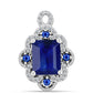 Pandantiv din Argint 925 ( 2.38 grame ) cu Safir Albastru Australian și Topaz Alb 5.25 Carate