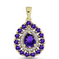 Pandantiv din Argint 925 Placat cu Aur ( 2.32 grame ) cu Ametist Marocan și Topaz Alb 2.15 Carate