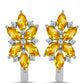 Cercei din Argint 925 ( 5.41 grame ) cu Citrin Ural și Topaz Alb 2.89 Carate