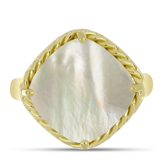 Inel din Argint 925 Placat cu Aur ( 4.25 grame ) cu Sidef 5.78 Carate