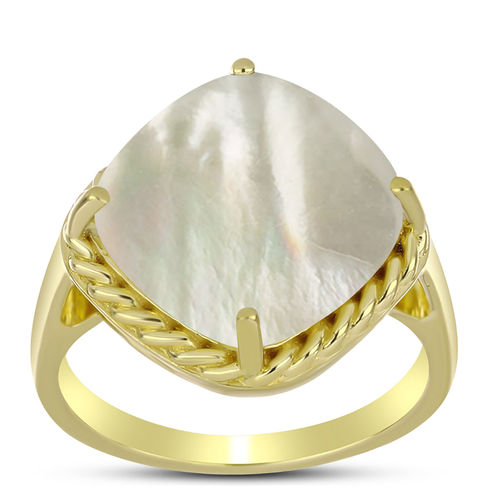 Inel din Argint 925 Placat cu Aur ( 4.25 grame ) cu Sidef 5.78 Carate