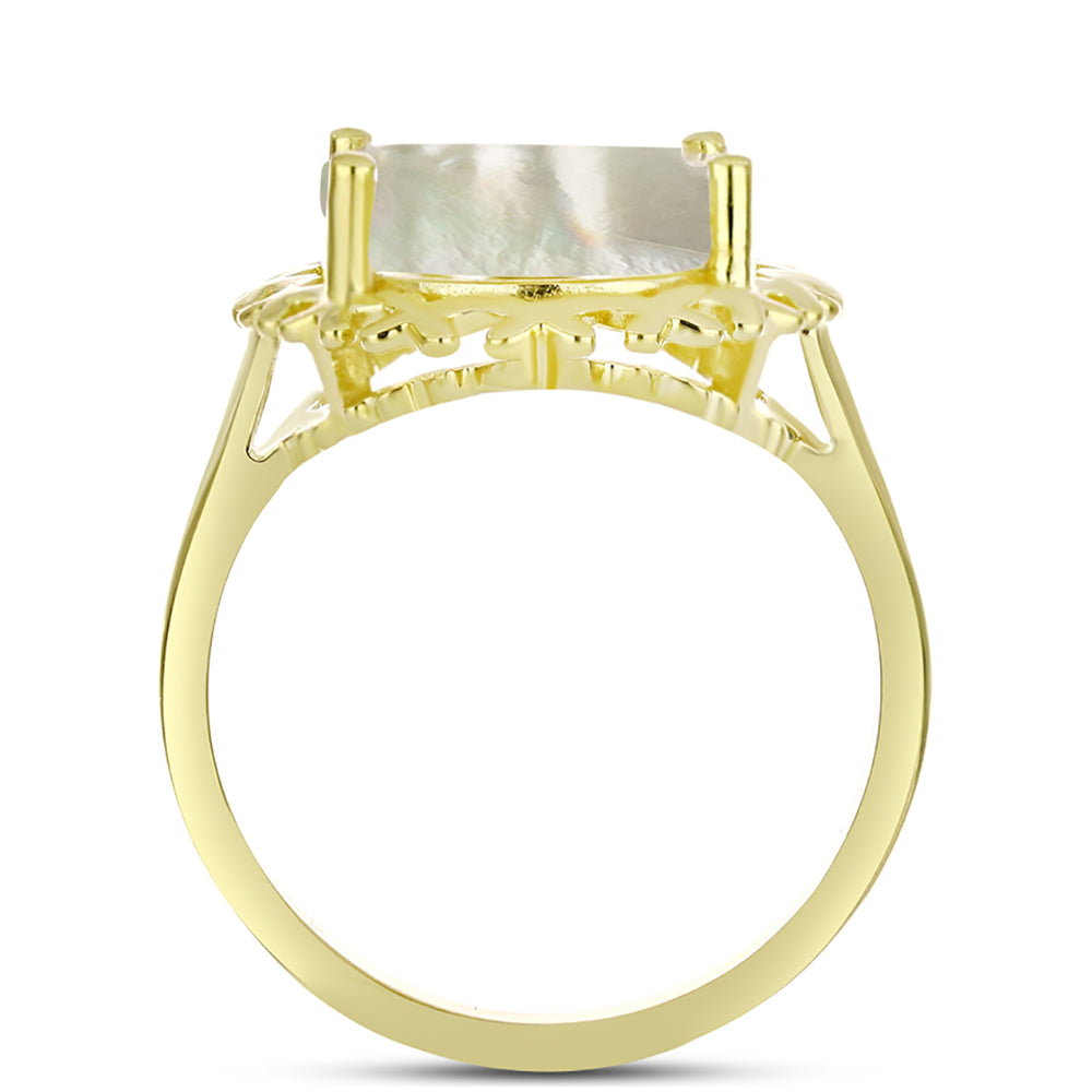 Inel din Argint 925 Placat cu Aur ( 4.04 grame ) cu Sidef 5.29 Carate
