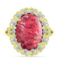 Inel din Argint 925 Placat cu Aur ( 4.77 grame ) cu Thulit și Topaz Alb 10.19 Carate