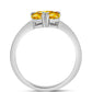 Inel din Argint 925 ( 2.14 grame ) cu Citrin Ural și Topaz Alb 0.68 Carate