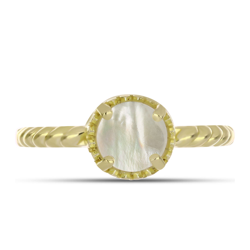 Inel din Argint 925 Placat cu Aur ( 2.96 grame ) cu Sidef 1.27 Carate 1 