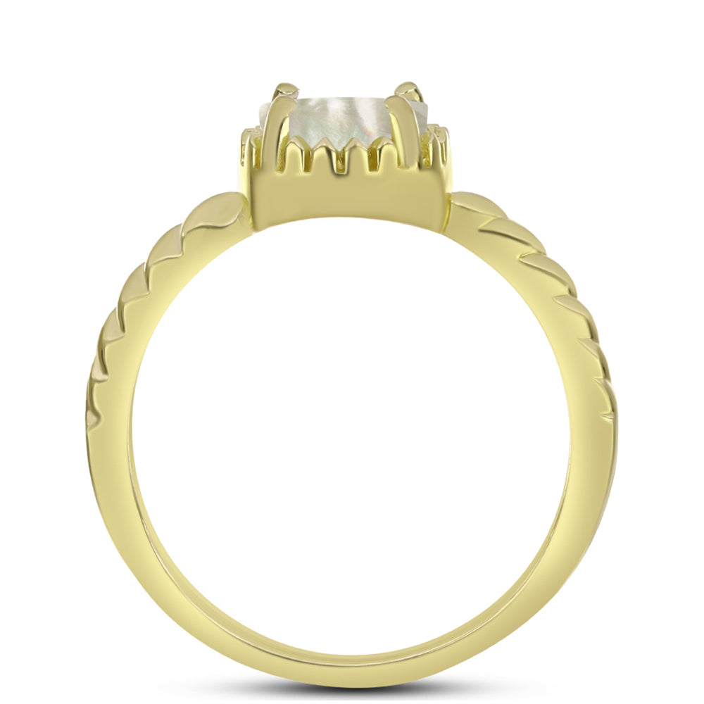 Inel din Argint 925 Placat cu Aur ( 2.96 grame ) cu Sidef 1.27 Carate 2 