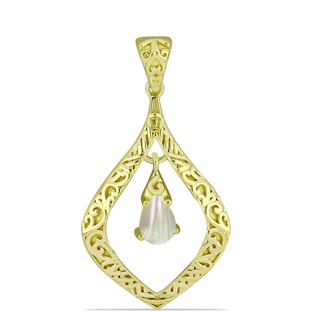 Pandantiv din Argint 925 Placat cu Aur ( 3.58 grame ) cu Sidef 0.73 Carate
