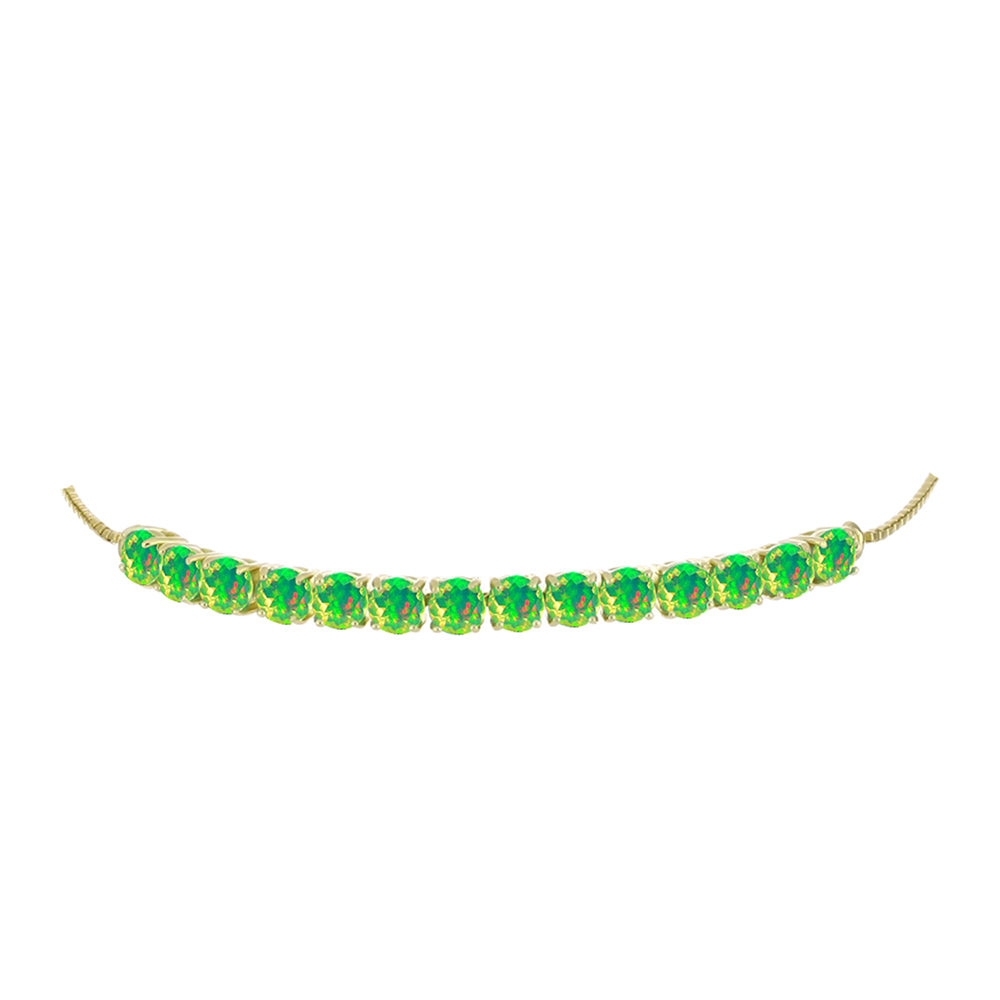 Brățară din Argint 925 Placat cu Aur ( 4.74 grame ) cu Opal Verde Etiopian Lega Dembi 2.11 Carate 2 