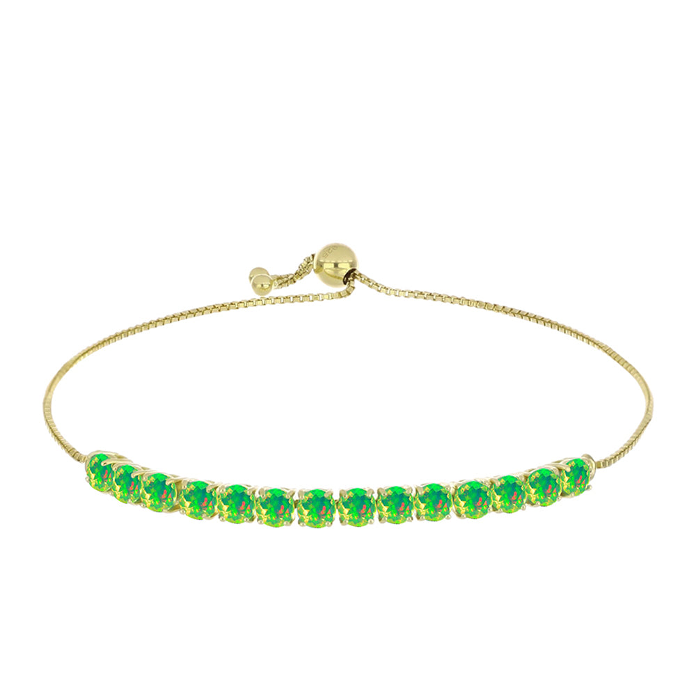 Brățară din Argint 925 Placat cu Aur ( 4.74 grame ) cu Opal Verde Etiopian Lega Dembi 2.11 Carate 1 