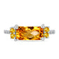 Inel din Argint 925 ( 2.45 grame ) cu Citrin Ural și Topaz Alb 1.49 Carate