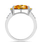 Inel din Argint 925 ( 2.45 grame ) cu Citrin Ural și Topaz Alb 1.49 Carate