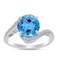 Inel din Argint 925 ( 3.22 grame ) cu Topaz Swiss Blue și Topaz Alb 4.92 Carate