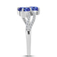 Inel din Argint 925 ( 2.59 grame ) cu Tanzanit AAA și Topaz Alb 1.4 Carate