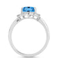 Inel din Argint 925 ( 2.95 grame ) cu Topaz Swiss Blue și Topaz Alb 2.32 Carate