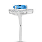 Inel din Argint 925 ( 2.95 grame ) cu Topaz Swiss Blue și Topaz Alb 2.32 Carate