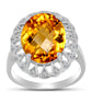 Inel din Argint 925 ( 4.46 grame ) cu Citrin Ural și Topaz Alb 7.79 Carate