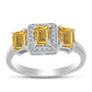 Inel din Argint 925 ( 2.99 grame ) cu Citrin Ural și Topaz Alb 1.49 Carate