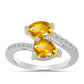 Inel din Argint 925 ( 2.46 grame ) cu Citrin Ural și Topaz Alb 2.23 Carate