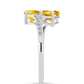 Inel din Argint 925 ( 2.46 grame ) cu Citrin Ural și Topaz Alb 2.23 Carate