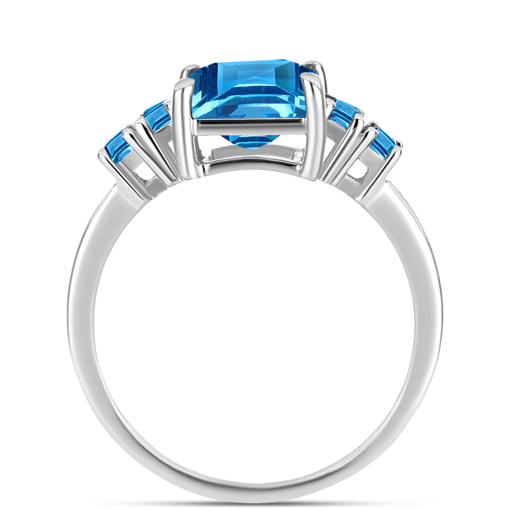 Inel din Argint 925 ( 2.45 grame ) cu Topaz Swiss Blue 2.4 Carate