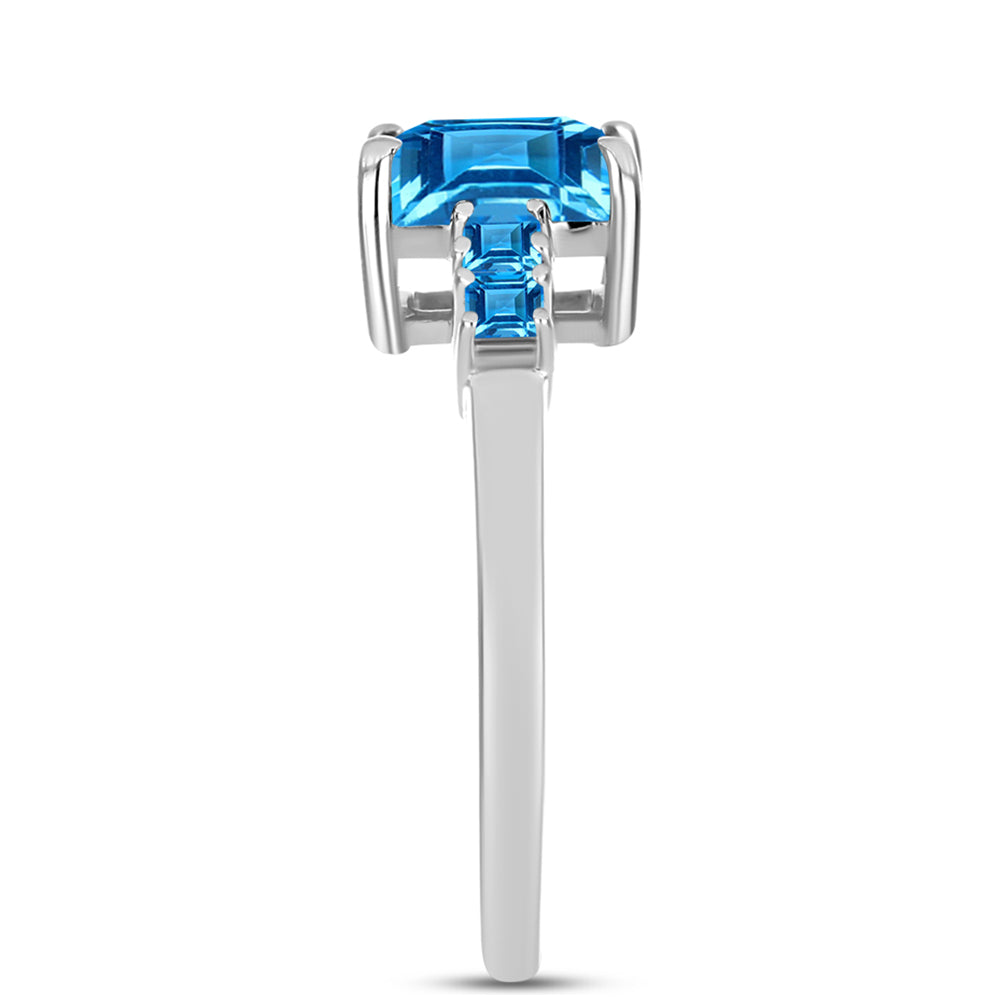 Inel din Argint 925 ( 2.45 grame ) cu Topaz Swiss Blue 2.4 Carate 4 