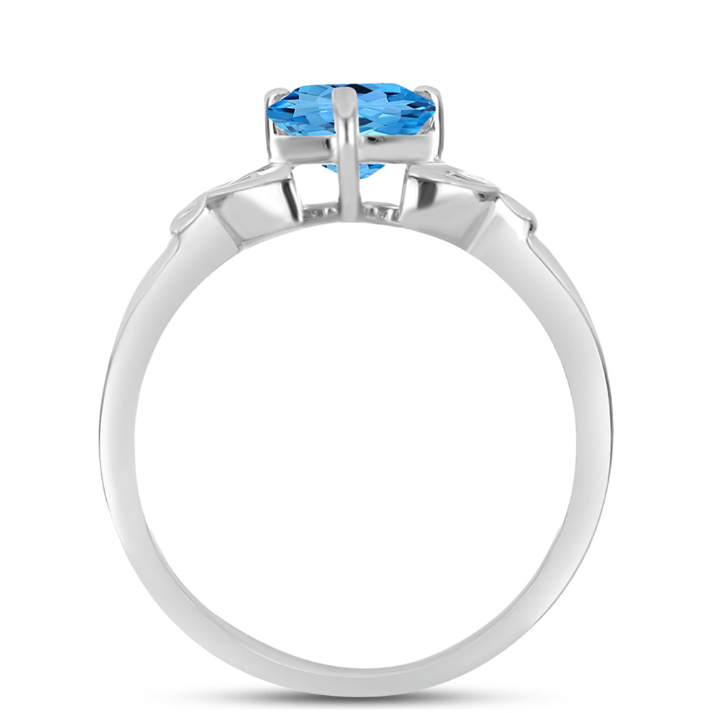 Inel din Argint 925 ( 2.51 grame ) cu Topaz Swiss Blue 2.09 Carate