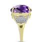 Inel din Argint 925 Placat cu Aur ( 3.76 grame ) cu Ametist Marocan și Topaz Alb 11.62 Carate