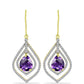 Cercei din Argint 925 Placat cu Aur ( 3.91 grame ) cu Ametist Marocan și Topaz Alb 5.95 Carate