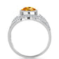 Inel din Argint 925 ( 4.18 grame ) cu Citrin Ural și Topaz Alb 3.53 Carate