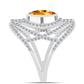 Inel din Argint 925 ( 4.18 grame ) cu Citrin Ural și Topaz Alb 3.53 Carate