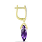 Cercei din Argint 925 Placat cu Aur ( 3.47 grame ) cu Ametist Marocan și Topaz Alb 10.66 Carate
