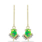 Cercei din Argint 925 Placat cu Aur ( 1.9 grame ) cu Opal Verde Etiopian Lega Dembi și Topaz Alb 0.66 Carate