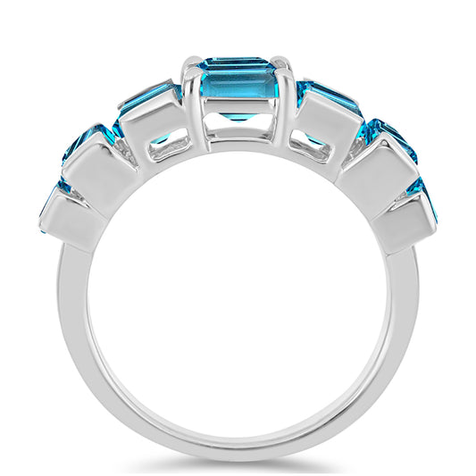 Inel din Argint 925 ( 4.22 grame ) cu Topaz Swiss Blue 6 Carate