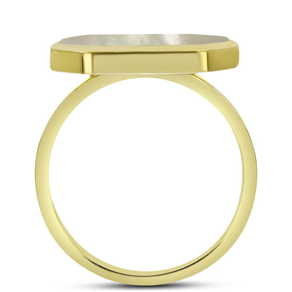 Inel din Argint 925 Placat cu Aur ( 2.49 grame ) cu Sidef 3.59 Carate 2 