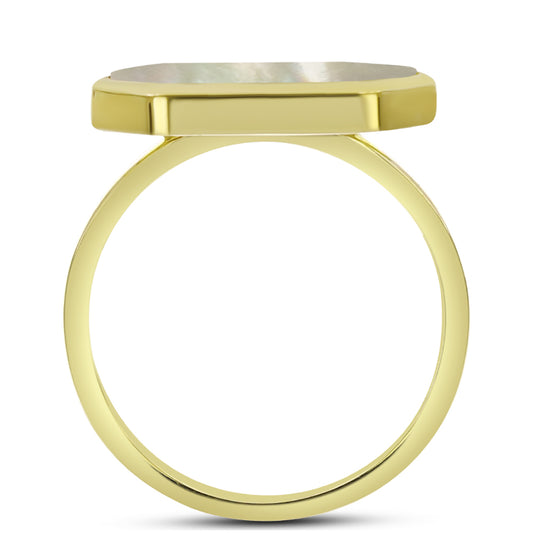 Inel din Argint 925 Placat cu Aur ( 2.49 grame ) cu Sidef 3.59 Carate