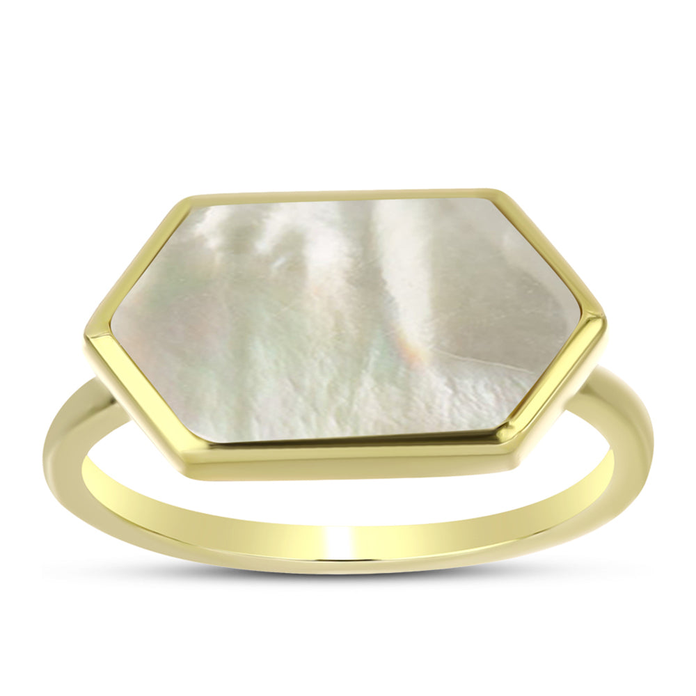 Inel din Argint 925 Placat cu Aur ( 2.49 grame ) cu Sidef 3.59 Carate 3 