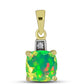 Pandantiv din Argint 925 Placat cu Aur ( 0.82 grame ) cu Opal Verde Etiopian Lega Dembi și Topaz Alb 0.85 Carate