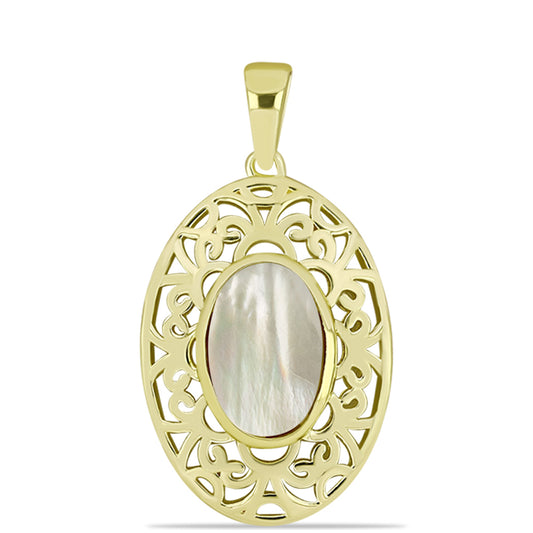 Pandantiv din Argint 925 Placat cu Aur ( 3.17 grame ) cu Sidef 2.68 Carate