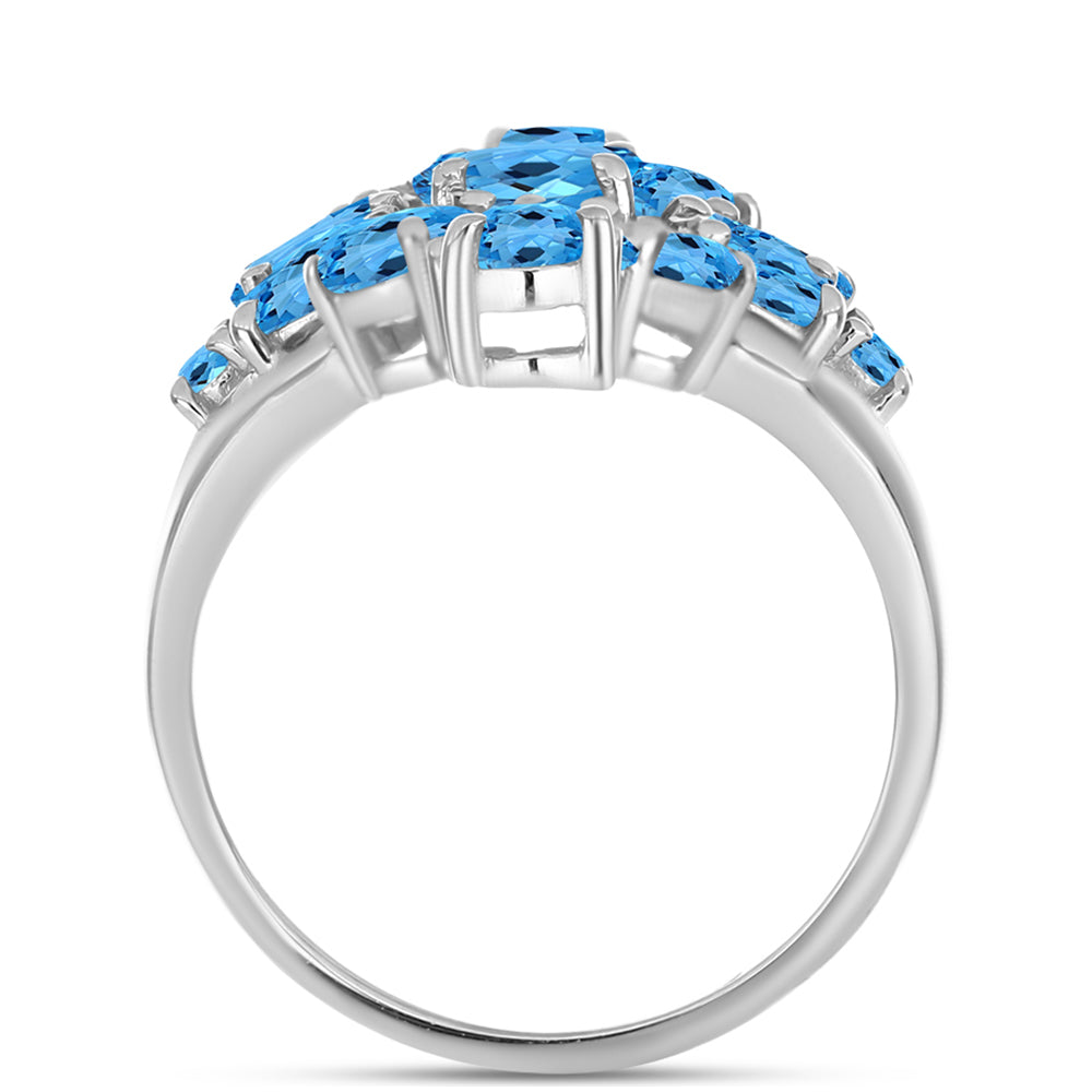 Inel din Argint 925 ( 3.69 grame ) cu Topaz Swiss Blue 3.83 Carate