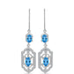 Cercei din Argint 925 ( 4.37 grame ) cu Topaz Swiss Blue și Topaz Alb 3.17 Carate